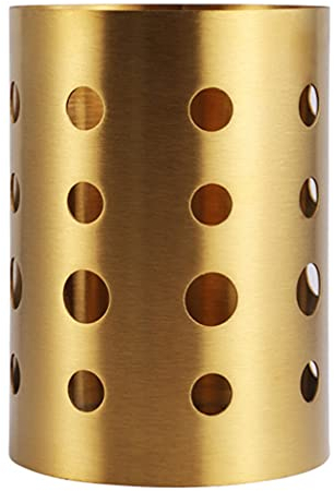 Stainless Steel Kitchen Utensil Holder Chopstick Cutlery Holder Stand Spoon Fork Organizer Drying Rack Basket for Tableware Cooking Utensils Gold