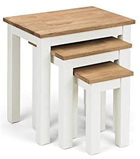 Julian Bowen Coxmoor Satztisch, 3-teilig, Weiß und Eiche