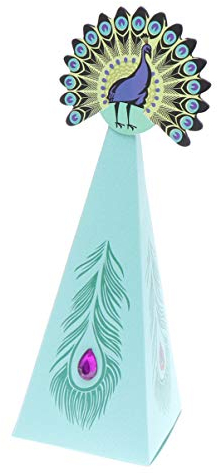 SOIMISS 40 Stücke Pfau Süßigkeiten Boxen Dreieck Form Schokolade Süßigkeiten Verpackung Kasten Papier Goodie Tasche für Geburtstag Hochzeitsparty Liefert