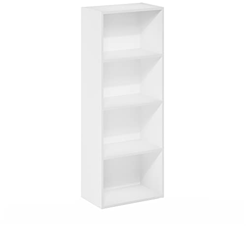Furinno Luder 4-stufiges Bücherregal mit offenem Regal, Weiß