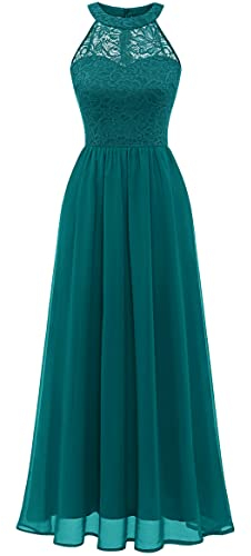 Wedtrend Vestido de noche largo para mujer, vestido de fiesta, elegante, para bodas, vestidos de dama de honor, verde pavo real, XL