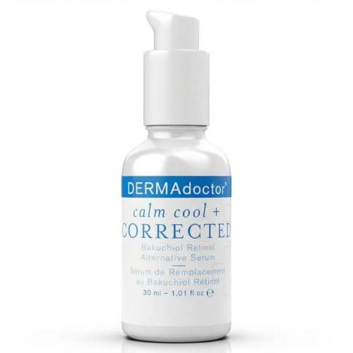 DERMAdoctor Calm Cool + Corrected Dermatologist Formulated Bakuchiol Retinol Alternative Serum for Sensitive Skin; Anti Aging Serum for Fine Lines, Wrinkles, Brightening and Pore Minimizing - 30 ml