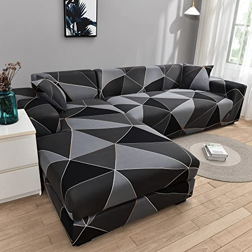 uyeoco Sofabezug L Form Rechts/Links Sofa Überzug Ecksofa Sofaüberwurf Stretch Sofahusse Couchbezug für 3/2/4 Sitzer Couch (Color : D, Size : 190-230cm)