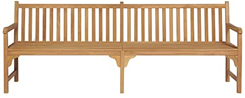 Gecheer Teak Massiv Gartenbank Sitzbank Parkbank Holzbank Massivholzbank Bank Gartenmöbel Terrassenbank Balkonbank Terrasse Outdoor 228 x 62,5 x 90 cm (B x T x H)