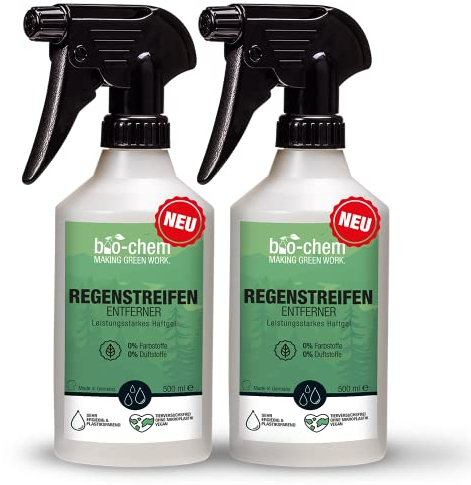 bio-chem Regenstreifen-Entferner für Wohnmobil, Caravan, Boot – 2X 500 ml - Tiefenwirksames Haftgel - entfernt mühelos hartnäckige Verschmutzungen - Made in DE