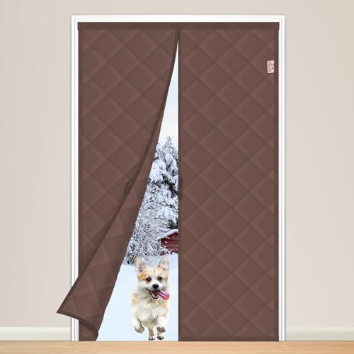 Yotache Rideau de Porte Isolant Thermique 100 x 200 cm, Rideau Thermique Isolant Anti Froid et Chaleur, Rideau Porte Entrée, sans Perçage