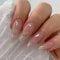 Agasar 24pcs Short Almond False Nails French Glitter Gold Tip Pink Stick on Nails Press on Nails Removable Glue-on Nails Fake Nails Acrylic Full Cover Nails Women Girls Nail Art Accessories