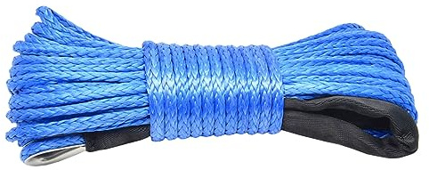 Fulenyi Treuil Synthétique avec Gaine, Cordes Remorquage Synthétique à 12 Brins 7700lbs pour Voiture Camion ATV UTV, 6 mm x 15m