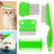 Molain Katze Hund Flohkamm, 4 Pieces Pet Reißen Fleck Entferner Kamm Set Pet Hund Katze Pflege Kamm (Grün)