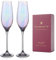 DIAMANTE Champagne Flute Glasses - Iridescent Holographic Lustre Collection
