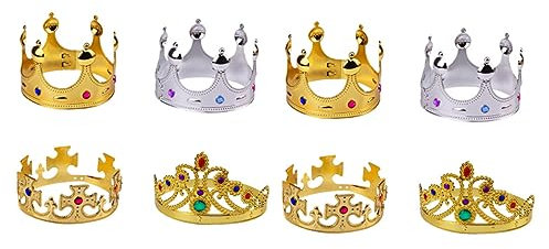 KICHOUSE 8St Party-Krone-Stütze König Kostümzubehör Kleinkind Geburtstag Stirnband Geburtstags-Tiara Abschlussballkönig Geburtstagskrone Partykrone bilden Requisiten Zepter