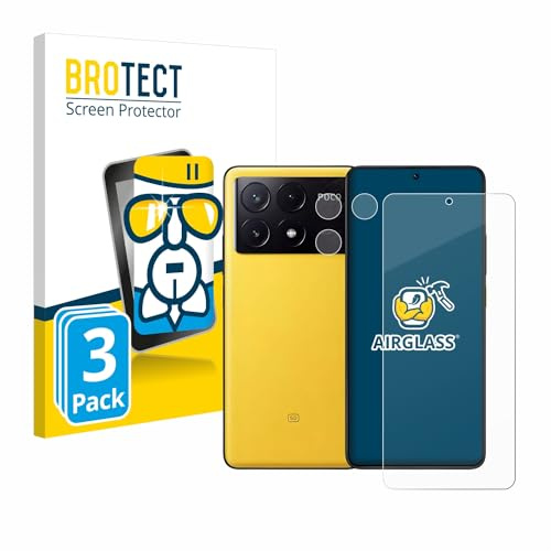 BROTECT 3 Stück Schutzglas für Xiaomi Poco X6 Pro (Display+Kamera) Schutzfolie Panzer Folie Glas[Extrem Kratzfest, Anti-Fingerprint, Ultra-]