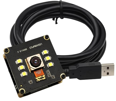 Svpro Modulo fotocamera USB da 48 MP, con luce, USB, webcam per la visione notturna, per computer, macchina fotografica industriale, 8000 x 6000 pixel, per Linux Anroid Board Jetson Nano