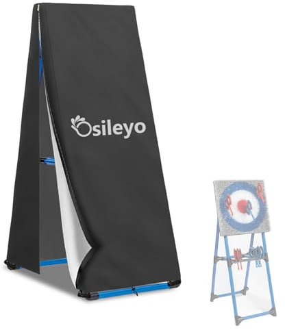 Osileyo Axe Throw Target Game Set Cover with Split Zipper, Waterproof Steel Frame Throw Target Cover for Indoors and Outdoors Steel Frame (58 Hx25 L,Cover Only) Black