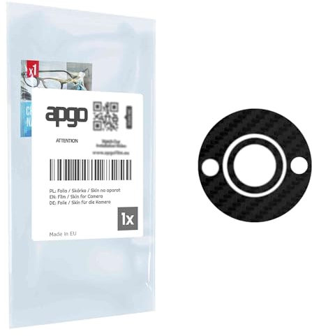 apgo Objektivschutz-Folie, Kameraschutz kompatibel mit ZTE Nubia Focus 5G, Carbon-Imitation, Rückseite Schutzfolie für Kamera-Insel, Hinten Folie, Kratzfest, schwarz