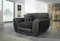 RestNest Shannon 3-Seater Sofa, 3+2 Seater Sofa Set, L-Shape Corner Sofa,5Seater with Comfortable Cushions, Swivel Chair & Footstool (Grey-Black, Armchair)