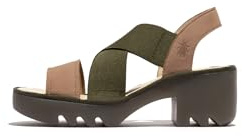 Fly London Damen TAJI502FLY Sandal, Taupe/Khaki, 36 EU