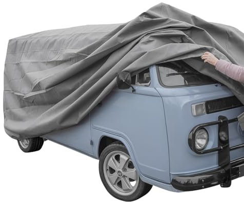 Premium Autoabdeckung kompatibel mit VW T1/T2/T3 615x210x227 mit UV-Schutz Wasserfest, ideal für Winter und Sommer, inklusive Kordelzug Perfekt für VW Bulli, Camping und vieles mehr!