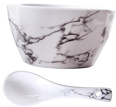 PHENOFICE Saladier Marbre Bol À Riz En Céramique Saladier À Usage Multi-occasions Bol De Service Pratique