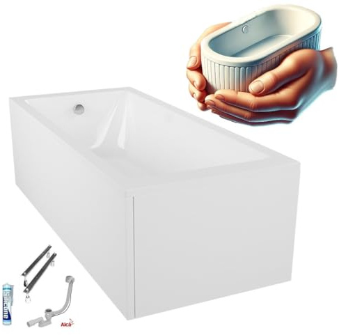 ECOLAM Badewanne TAMI 190x90 Thermobadewanne Schürze Wanne mit Isolierung | im Set weiße Verkleidung Ablauf Füße Silikon ecoThermoPro Wärmeschutz Schalldämmung Wanne für Zwei direkt vom Hersteller