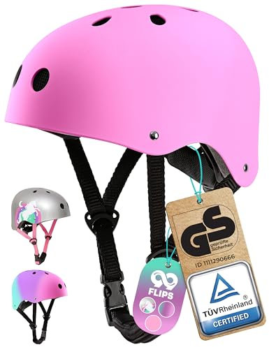 99FLIPS Skaterhelm Kinder - Fahrradhelm Kinder Mädchen - Fahrradhelm Mädchen - Kinderhelm 3 Jahre - Größe XS PINK