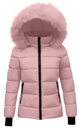 Generico Cappotto Donna Invernale Caldo Ispessito Pile Cotone Impermeabile Giacca Donna Outdoor Parka Antivento Jacket Rosa L