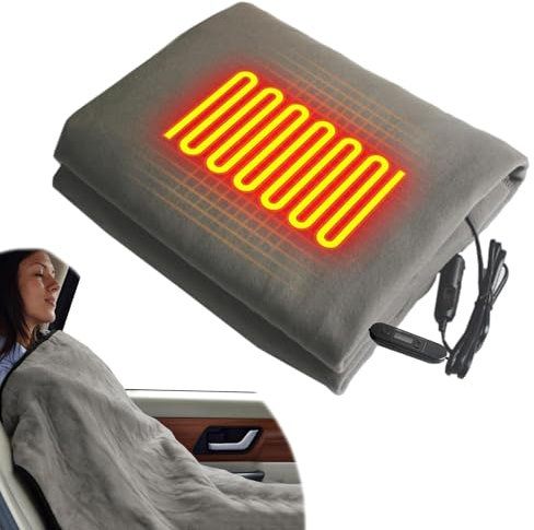 Car Electric Heating Blanket, 12V Heating Ttravel Blanket, with Temperature Adjustment and Timing Functions, Suitable for Indoor use, Suitable for Cold Weather