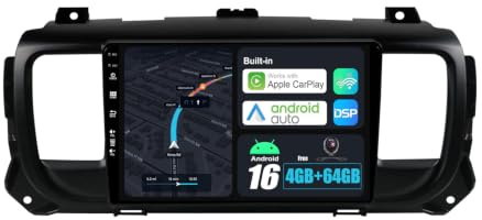BXLIYER Android 15 Autoradio für Citroën Jumpy 3/Peugeot Expert/Toyota Proace 2016-2021 Sat NAV - Wireless CarPlay Android Auto - 2G+64G - IPS 9 Zoll 2 Din - DAB Lenkradsteuerung
