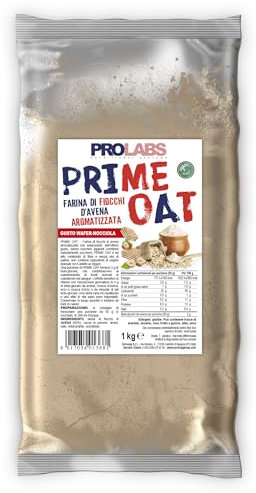 PROLABS - PRIME OAT - Farina di fiocchi d'avena aromatizzata in busta - Wafer-Nocciola - Ricche di fibra - Senza olio di palma – Vegan