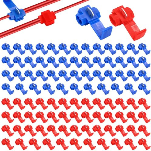 Lot de 100 Connecteurs de Câbles de Voiture,Fusible à Fiche Plate Raccords Auto-Dénudants,Câble de Voleur de Câble, Connecteur de Câble de Connecteur de Pince de Dérivation Rapide