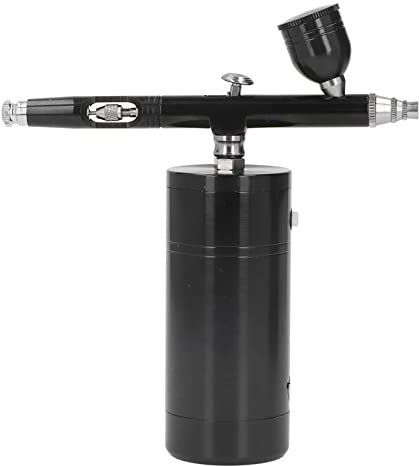 Cordless Airbrush Kit with Air Compressor: USB Rechargeable Handheld Device, 18Psi Output, Black
