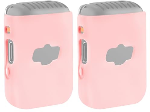 Geekria for Creators Microphone Case Cover Compatible with DJI Mic 2 Transmitter, Mic Silicone Protective Skin, Soft Sleeve Shell Protector (Pink / 2 Pack)