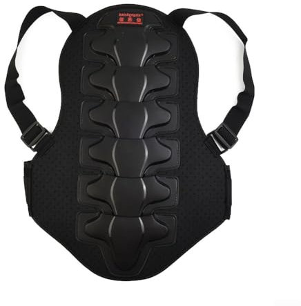 Protector de espalda de alto rendimiento para motociclistas con correas ajustables y espuma absorbente de golpes