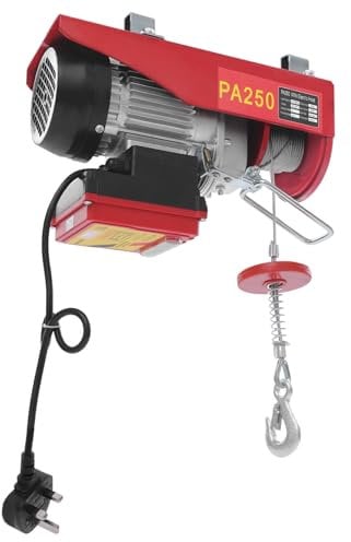 Electric Hoist Electric Pulley Crane Scaffold Hoist with Wireless Control & Two Slings, For Factories, Docks, Warehouses, 125kg(Single Cable), 250kg(Double Cable)