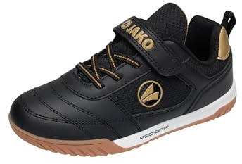 Jako Chaussures de Sport en Salle J-SH Winger Ev Unisexes pour Enfant, Jet Black Rich Gold, 37 EU