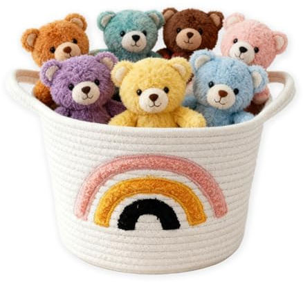 Cesta de almacenamiento infantil, Cestas de Almacenamiento de Juguetes, organizador bebe, cesta tejida con asas para toallas, mantas, juguetes, regalos, ropa