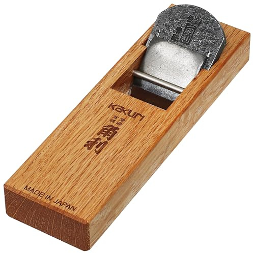 KAKURI Japanese Block Plane 42mm for Woodworking - KANNA Professional Hand Plane for Smoothing & Chamfering - Blue Steel #2 (Aogami) Blade, Red Oak Body (Oil Finish) - Made in Japan