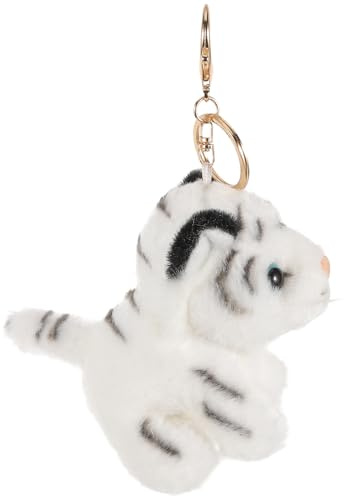 DOITOOL Weißer Tiger Schlüsselanhänger Plüsch Tiger Form Schlüsselbund Mit Hängedekor Für Rucksack Handtasche Und Schlüssel Leichtes Geschenk Für Freunde Oder Familie