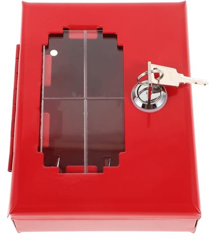 FUOYLOO Cassetta di Sicurezza Supporto Integrato per Chiavi da Parete in Ferro Rosso per Scenari di Emergenza per Armadietto Estintore e Finestre
