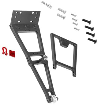 QUXVUIS 1/10 RC Truck And Tow Build Kit Offers Easy Installation With Reliable RC Winch Double Stent Tow Crane Arm Wrecker Winch Double Stent Truck Crane Arm Wrecker, black