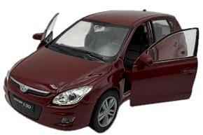 Dromader Welly Modellauto Hyundai i30 2009 Fahrzeug Miniatur Auto Maßstab 1:39 Burgund
