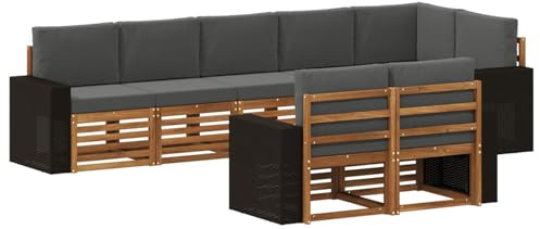 vidaXL Sofagarnituren Massivholz Akazie, Garten-Sofa, modernes Sitzmöbel für draußen, gemütliche Lounge, Terrassenset, stylisches Design