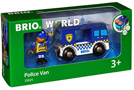 BRIO World - 33825 - Polizeiwagen mit Licht und Sound - Spielzeugzug für Kinder ab 3 Jahren