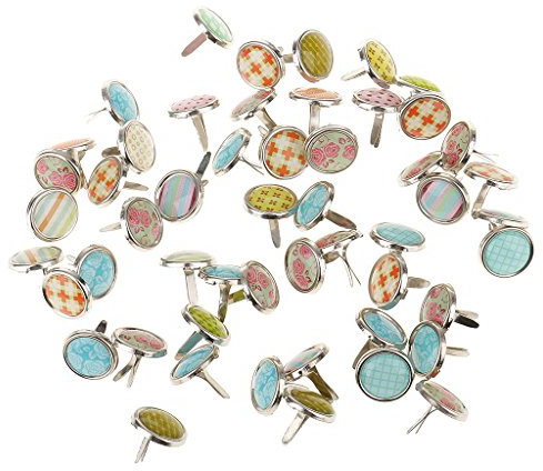 Sharplace 100 Pieces Mixed Metal Mini Decorative Brads Paper Fasteners for Paper Crafts Scrapbook DIY 12mm