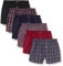Lower East Le150 Boxershorts Homme, 6er Set, American, Bleu Marine/Noir/Bordeaux, 4XL