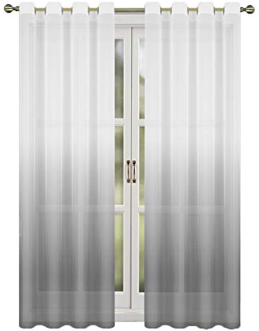 Inox Trade Ombre Vorhang ÖSEN Gardine Dekoschal Deko ÖSENSCHAL Farbverlauf Ösenvorhänge 145x250
