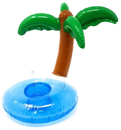 Inflatable Drink Holder - Holds Cups, Cans or Water Bottles! [Palm Tree]