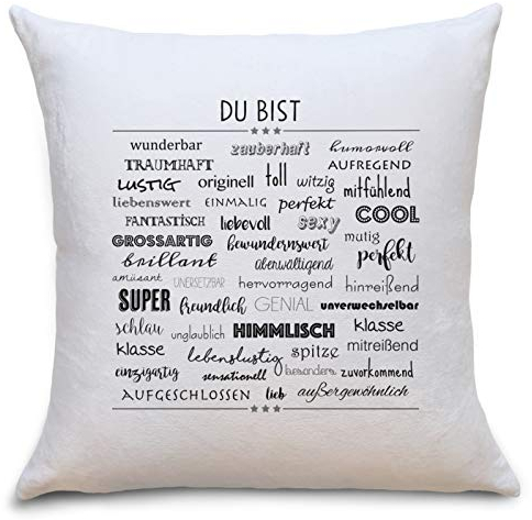 OWLBOOK Du bist | Geschenke für Frauen zum Geburtstag | Mama Geburtstagsgeschenk für Freundin | Ostergeschenke für Erwachsene | Kissenhülle Polster