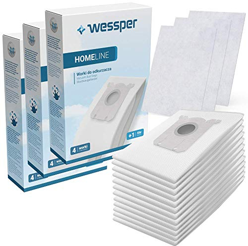 Sac d'aspirateur pour Philips, AEG, Electrolux et Volta, filtre anti-allergène, puissance d'aspiration élevée permanente, 12 pièces incl. 3 filtre
