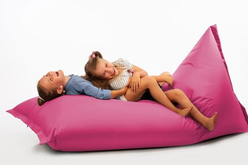 Chilly pilley Pouf Imperméable avec Remplissage Déhoussable Adult Enfant Coussins De Sol pour S'allonger Et S'asseoir Plusieures Couleurs (100x200cm, Rosa)